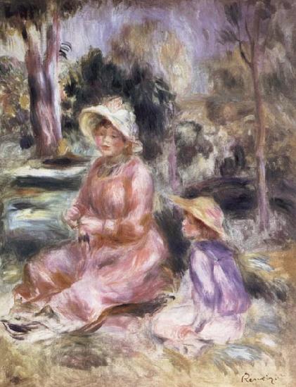 Pierre Renoir Madame Renoir and her Son Pierre Norge oil painting art